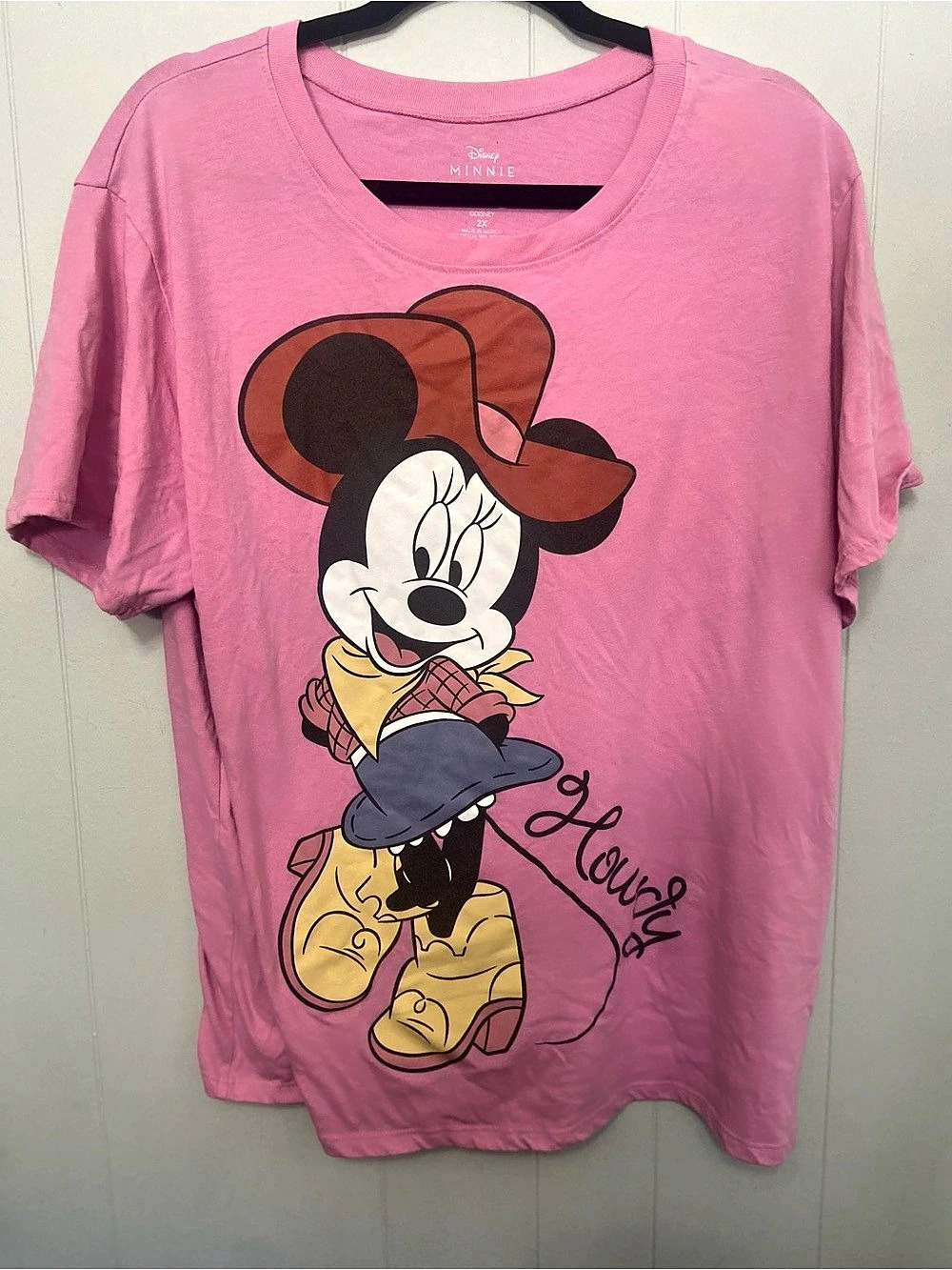 Disney Minnie Mouse Cowgirl Howdy Graphic T-Shirt Cowgirl Howdy Graphic Tee Pink